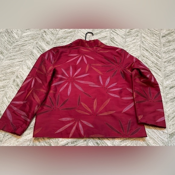 French Laundry 100% Silk (Raw) Embroidered Button Up 3/4 Sleeve Blouse - Picture 7 of 7